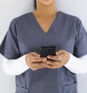 PHI breach when a nurse is using a messaging app  that is not encrypted or HIPAA secured