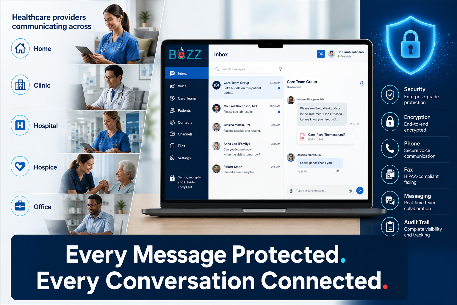 Real Time HIPAA Secure Communication and Messaging all features